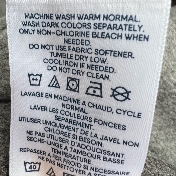 NWT Lands’ End Men’s Oeko-Tex Grey Fleece Quarter Zip Pullover, XL - Picture 8 of 10